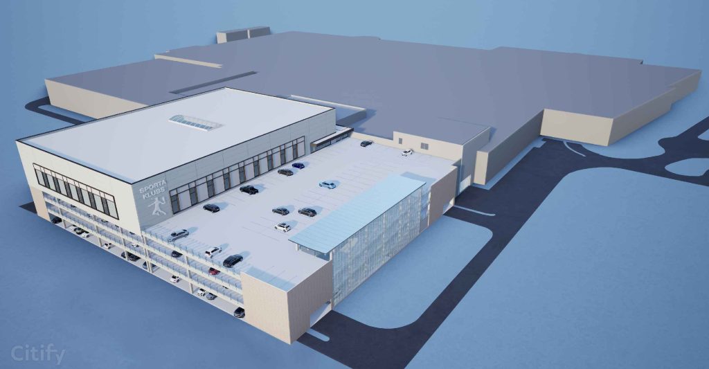 T/C "Akropole Alfa" - D auto stāvvietas pārbūve (Brīvības gatvē 372) - Fitnesa centrs, Autostāvvieta - vizualizācija