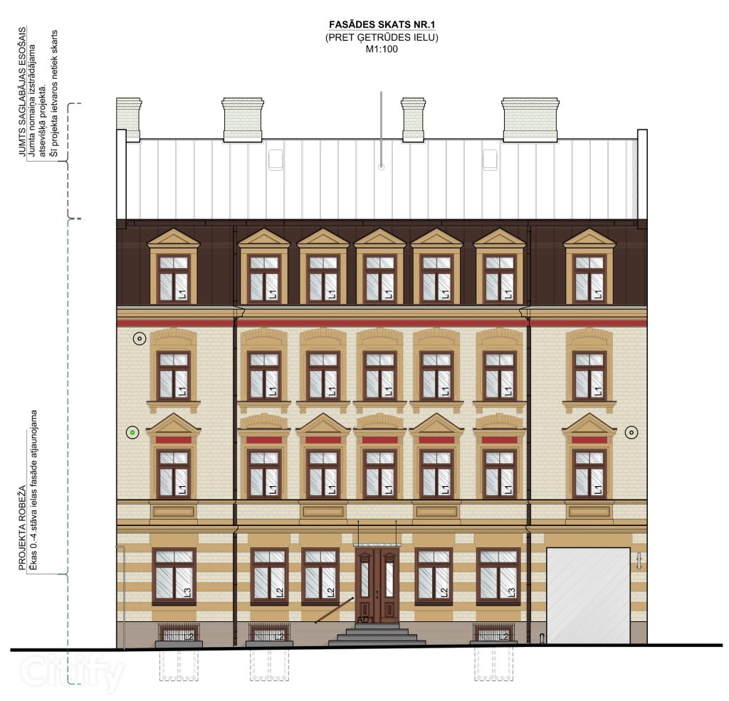 Ģertrūdes Avoti - Ģertrūdes iela 133 - Fasādes māja (Ģertrūdes iela 133) - Korterelamu - visuaalne
