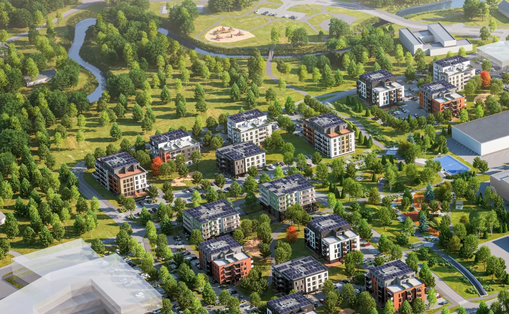 Jõekääru (Vesipapi 2, 6 / Sinikaela 2, 8 / Jõepargi 5, 9, 13, 15, 17) (Vesipapi 2, 6 / Sinikaela 2, 8 / Jõepargi 5, 9, 13, 15, 17) - Korterelamu - visuaalne