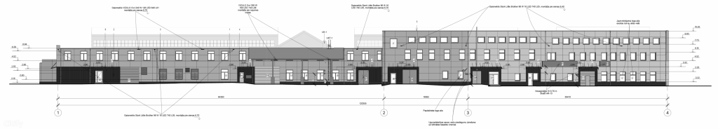 Latvijas Finieris - Ražošanas ceha administratīvā korpusa fasādes pārbūve (Bauskas iela 59) - Vieglā rūpniecība, Biroju centrs - vizualizācija