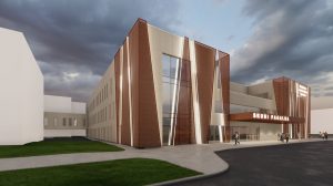 Skubios pagalbos ir intensyvios priežiūros pastatas su operacinėmis visualization