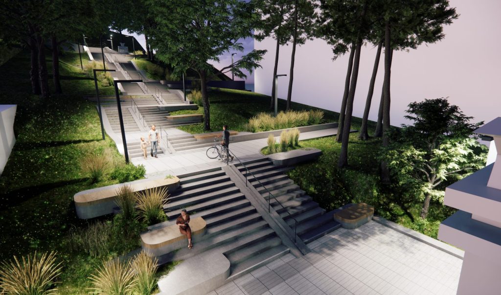 Saulės laiptų rekonstrukcija (Vaistinės skg., V. Putvinskio g.) - Park, Pedestrian path - visualization
