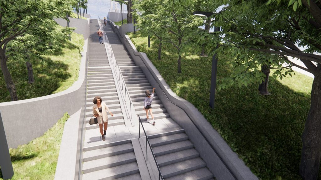 Saulės laiptų rekonstrukcija (Vaistinės skg., V. Putvinskio g.) - Park, Pedestrian path - visualization