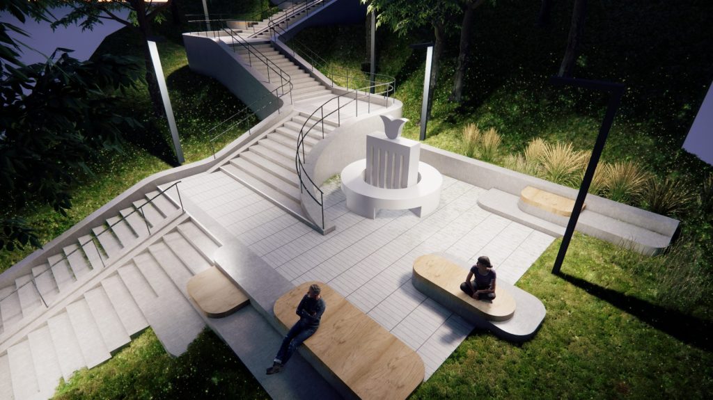 Saulės laiptų rekonstrukcija (Vaistinės skg., V. Putvinskio g.) - Park, Pedestrian path - visualization