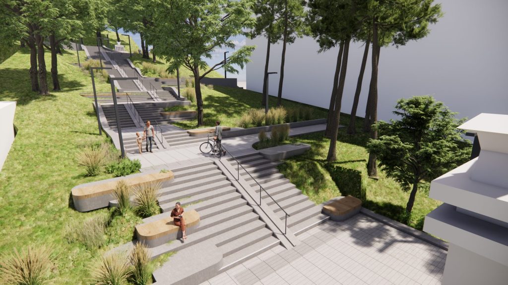 Saulės laiptų rekonstrukcija (Vaistinės skg., V. Putvinskio g.) - Park, Pedestrian path - visualization