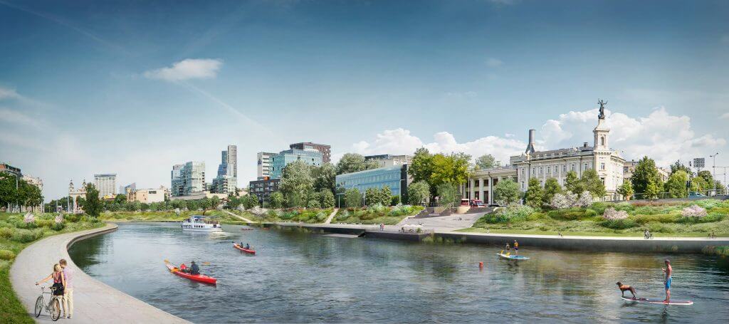 Neries dešiniosios krantinės (Upės g.) - Bike path, Sports field or court, Waterside - visualization